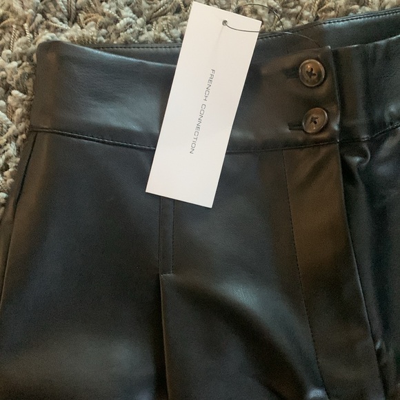 French Connection Crolenda PU Wide Leg Trousers - Picture 2 of 10